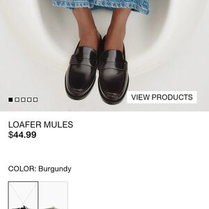 H&M Burgundy Red Loafer Mules Size 7